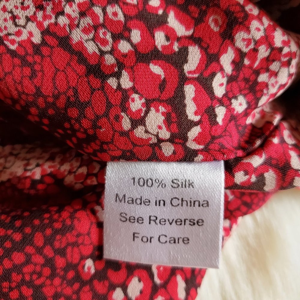 Parker Red Silk Snakeskin Print Blouson Dress Size Small - Picture 12 of 16